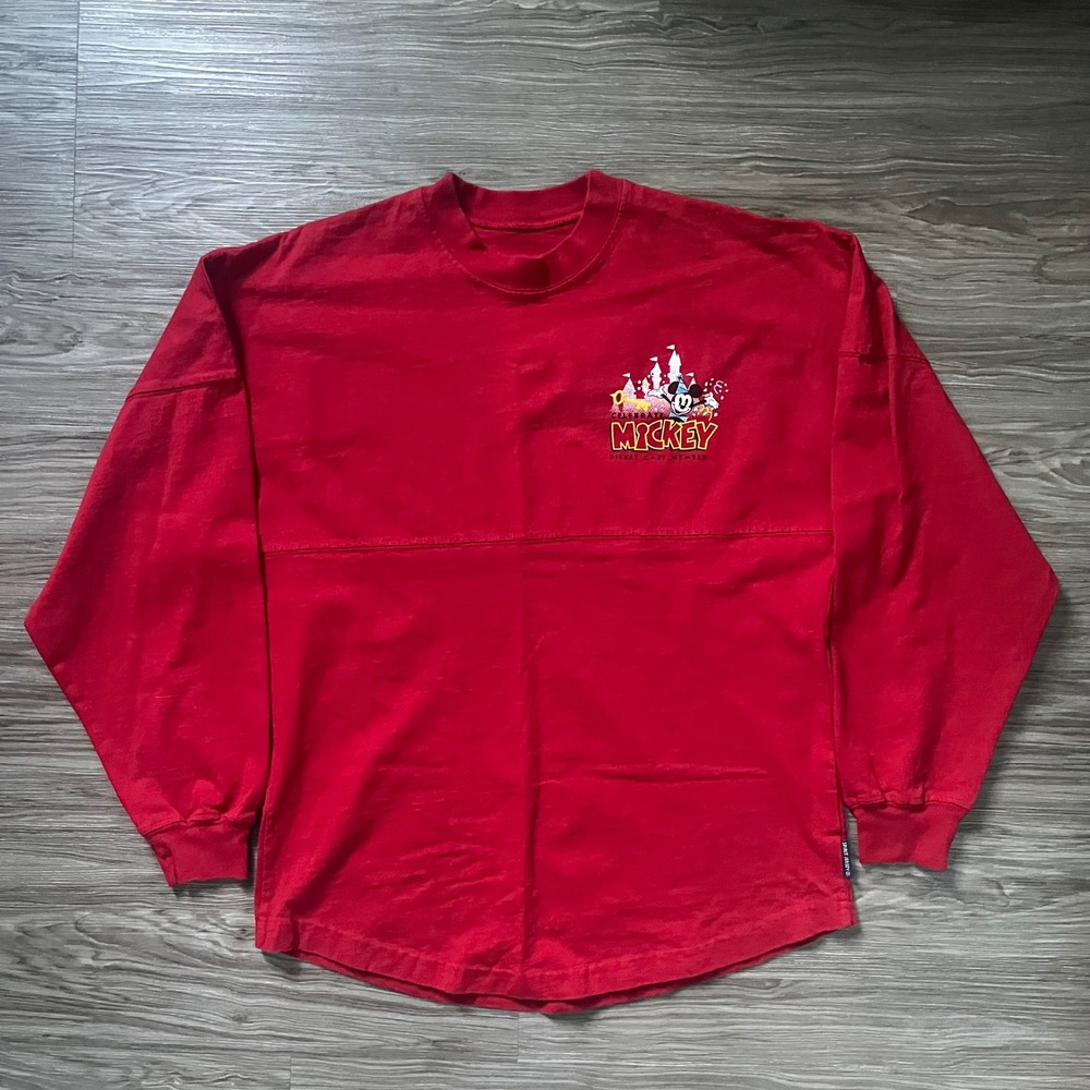 Disney Cast Member Spirit Jersey Red Get Your Ears On Mickey Mouse Small